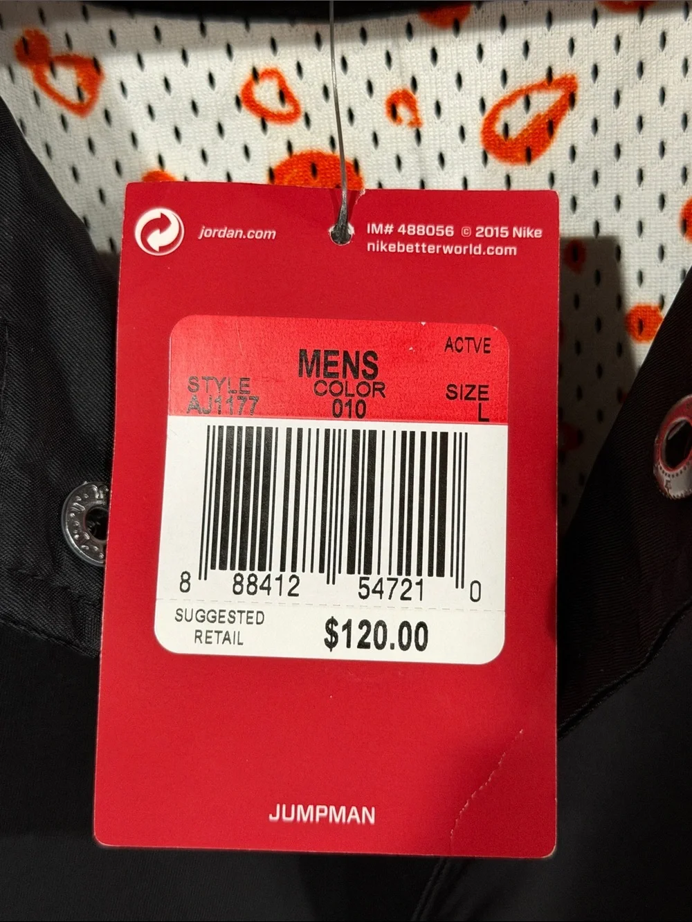 JORDAN Like Mike Gatorade Coaches Jacket sz L Large Black Orange Retro